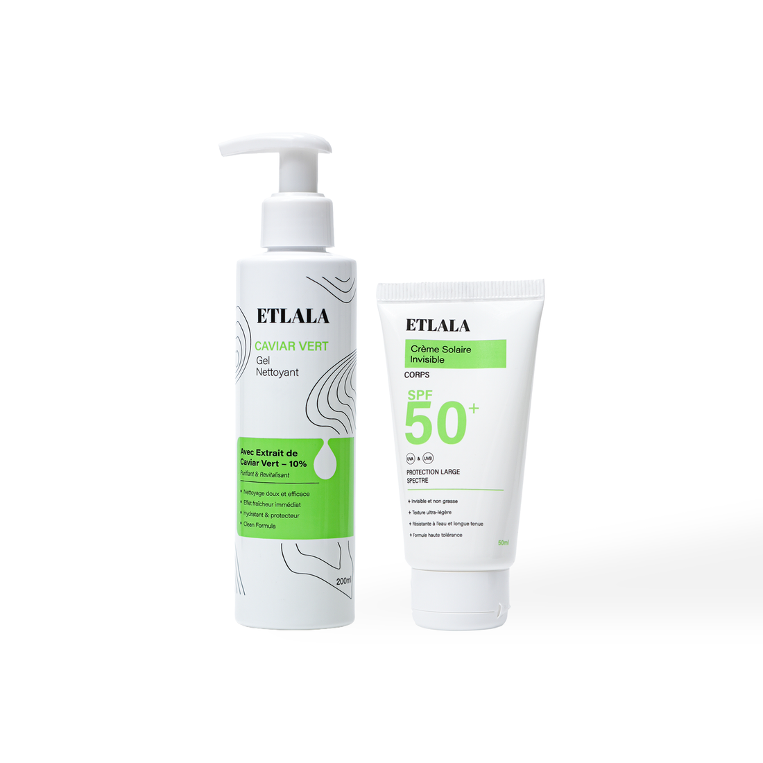 Pack Protection et Pureté – Crème Solaire SPF50 + Gel Nettoyant Visage