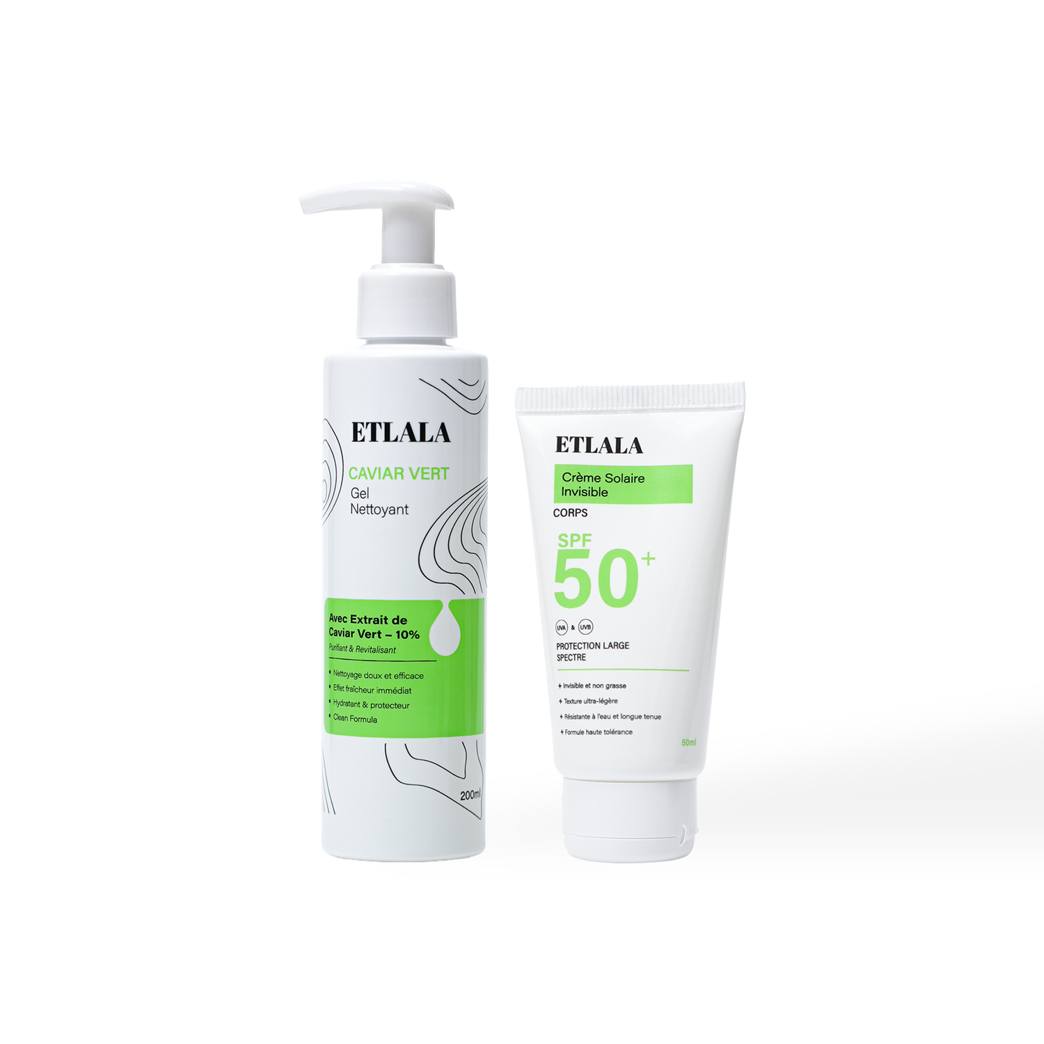 Pack Protection et Pureté – Crème Solaire SPF50 + Gel Nettoyant Visage